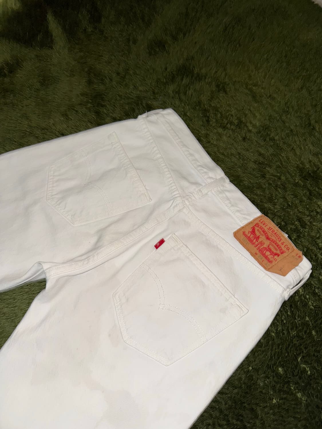 [W29/L32] 리바이스 501 블랭크 탭 워싱 데님 팬츠 화이트 상품이미지7