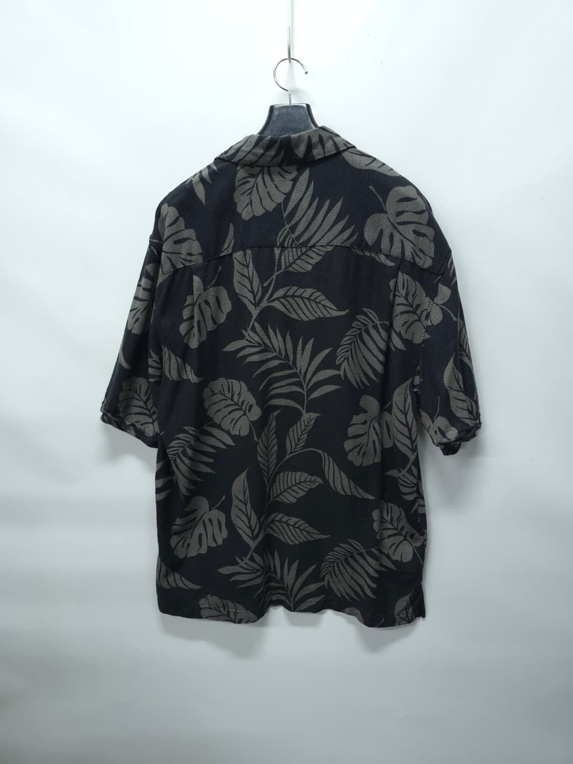 빈티지 자메이카 잭스 모노톤 보태니컬 실크 100% 알로하 셔츠 상품이미지6