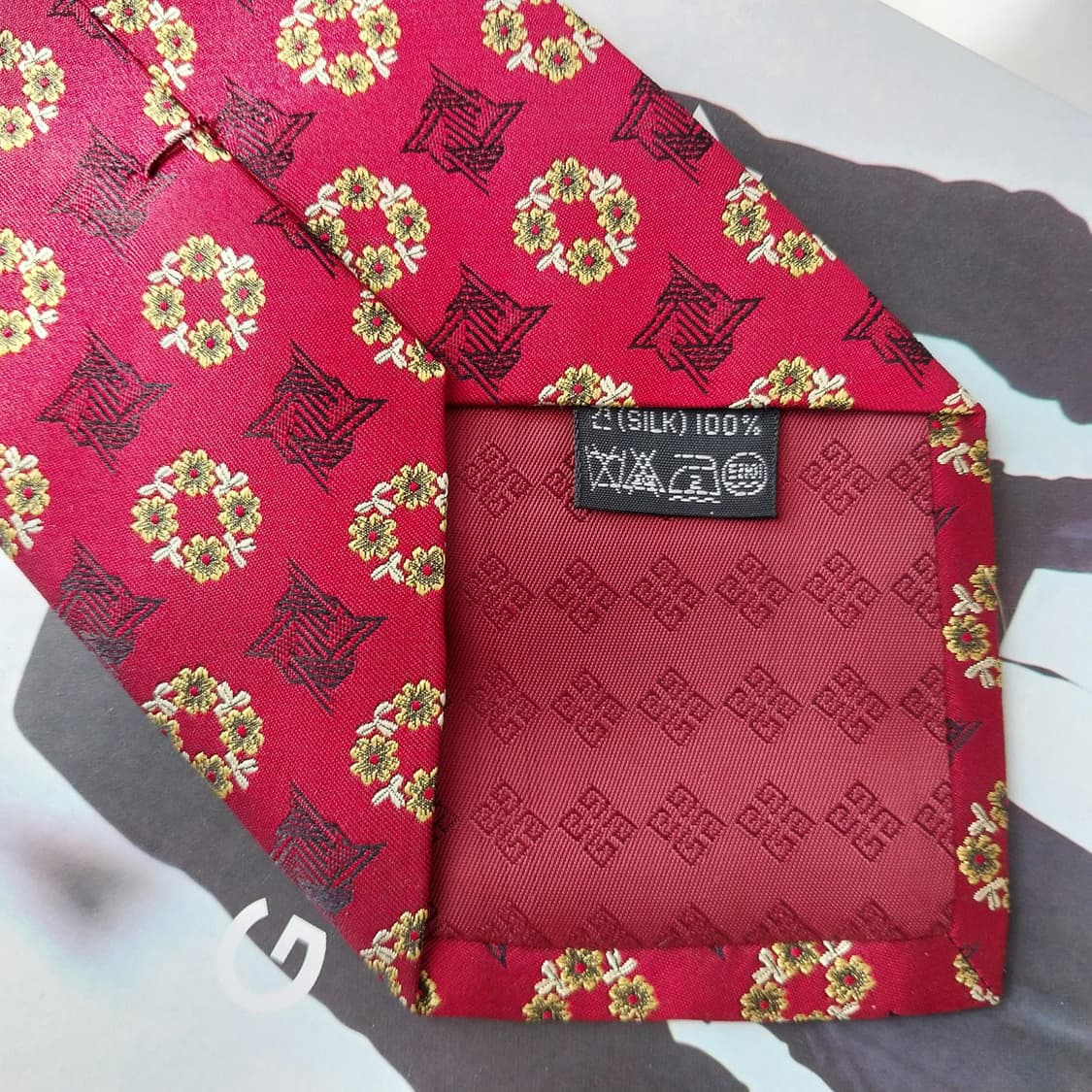 지방시 실크 레드 패턴 넥타이 9.8cm A+등급 K2159 상품이미지8