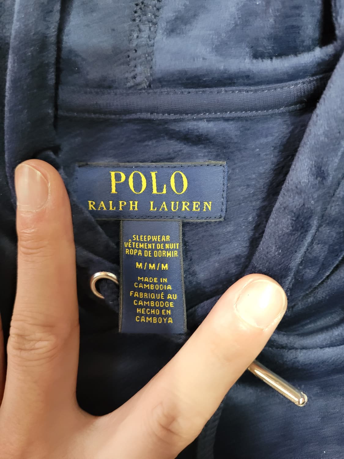 Polo 폴로 랄프로렌 벨벳 후드티 네이비 상품이미지3