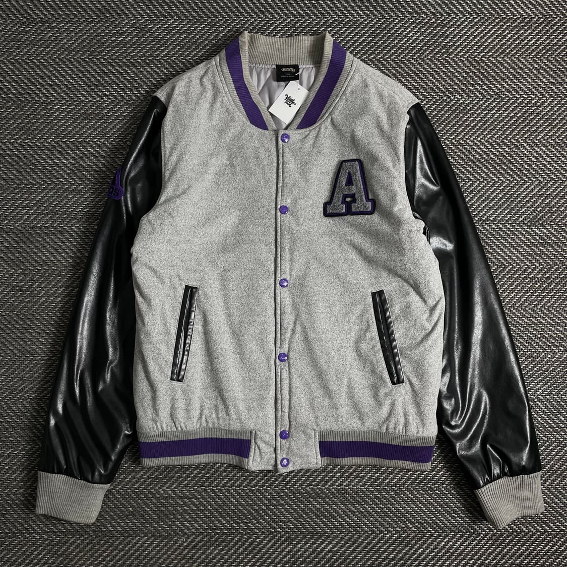 00s 아디다스 빅로고 스웻 레더 바시티 자켓o 2887 상품이미지2