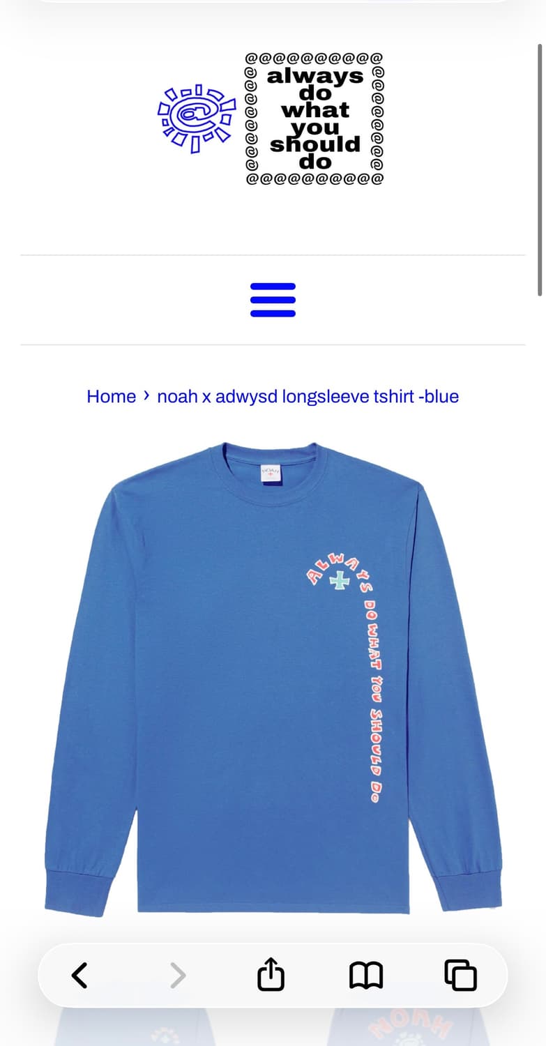 Noah X adwysd longsleeve(Msize) 상품이미지1