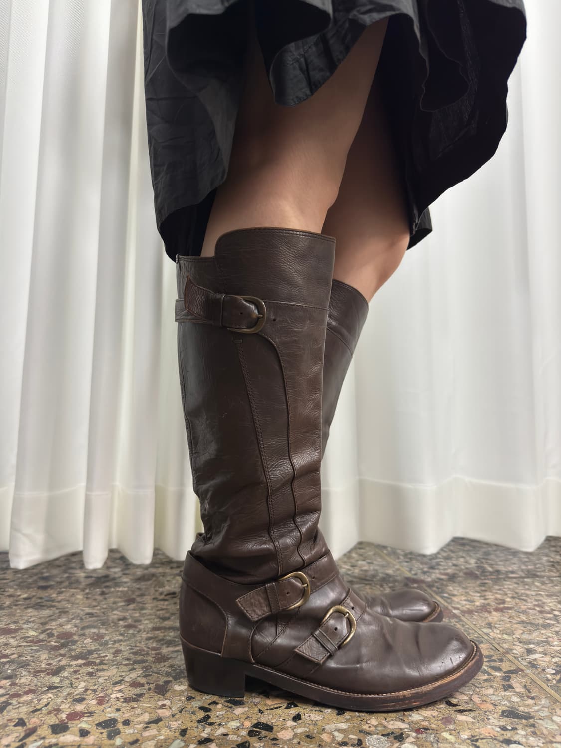 vibram brown buckle leather boots 상품이미지10
