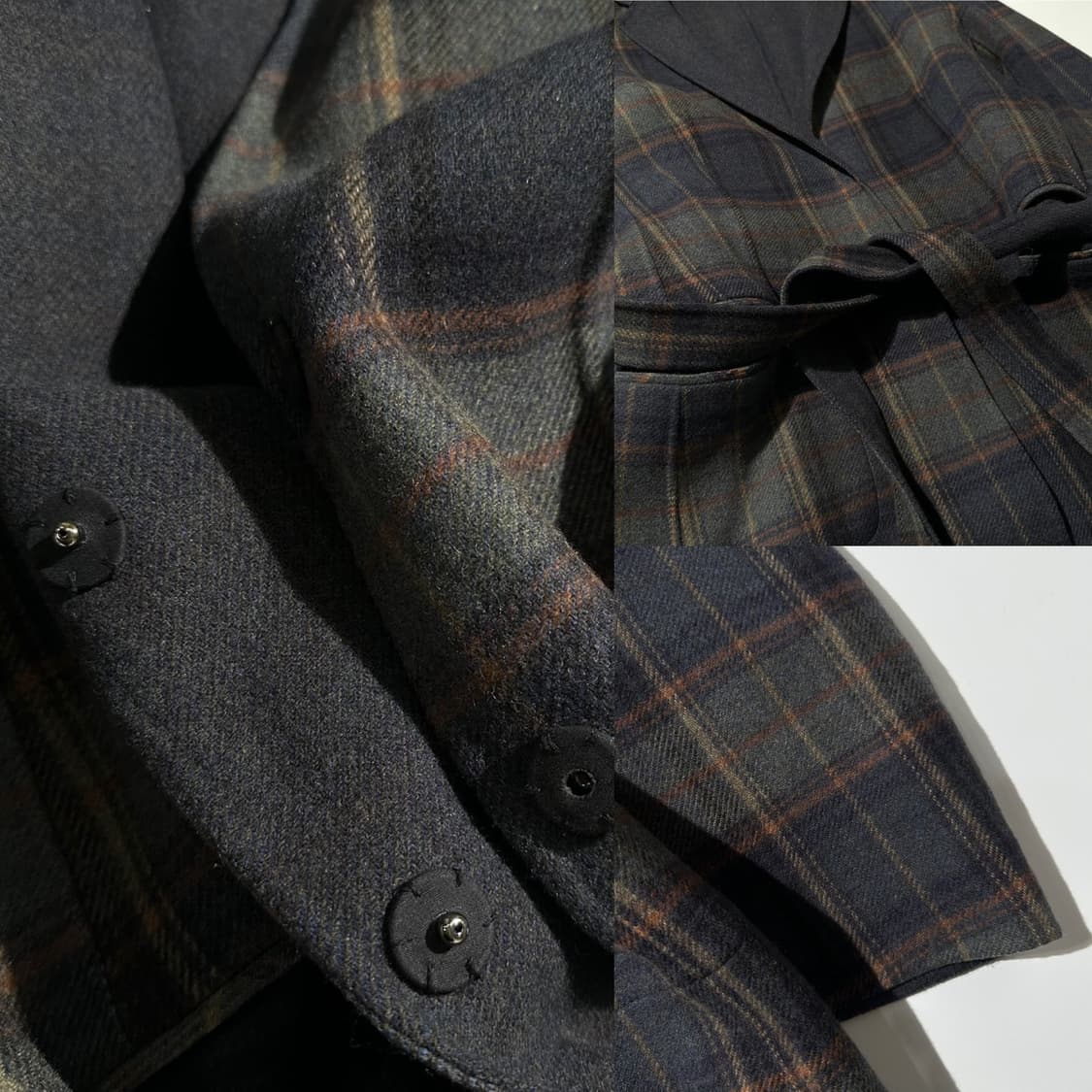 렉토 x 프론트로우 리버시블 체크 로브 코트 상품이미지6