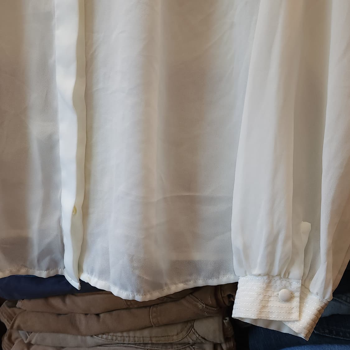 90s 빈티지 블라우스 프렌치 화이트 셔츠 블라우스 모리걸 42 상품이미지7