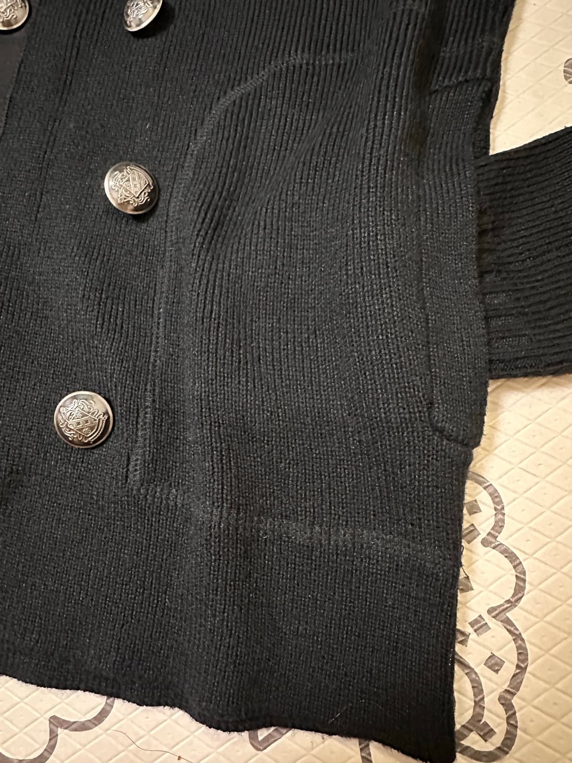 돌체앤가바나 나폴레옹 엔틱버튼 니트 가디건 M(100)/블랙 상품이미지5