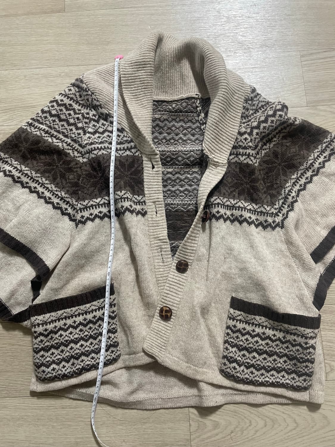 노르딕 숄카라 니트 가디건 케이프 상품이미지5