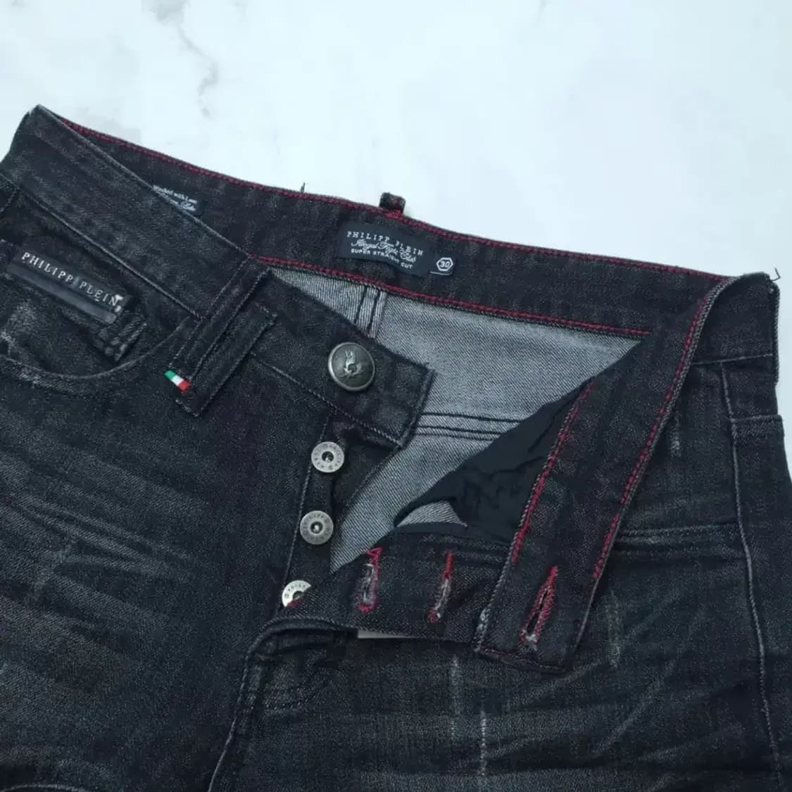 필립플레인 남성 블랙 슈퍼 스트레이트 청바지 30 상품이미지1
