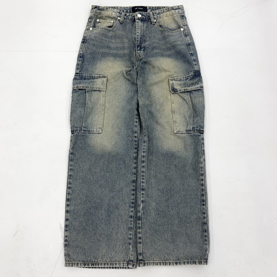 데님 워싱 탄창 와이드 카고팬츠 상품이미지2