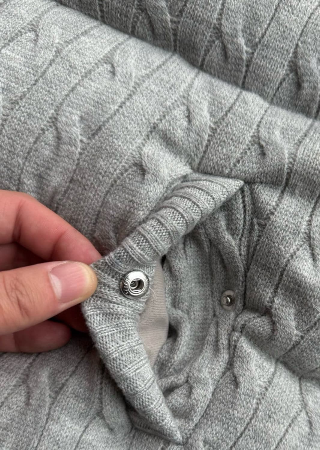 POLO 케이블 니트 후드 다운 코트 패딩 상품이미지6