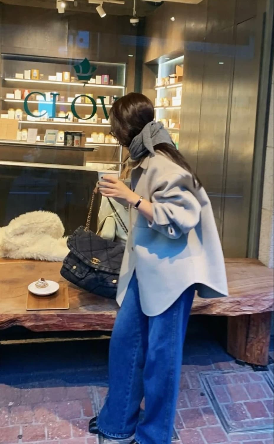 샤넬25데님맥시 플랩백 흑청 상품이미지7