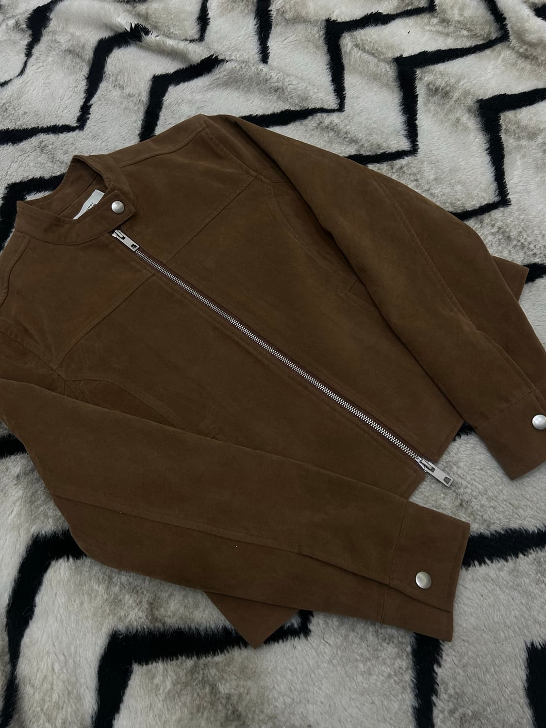 [M]라퍼지포우먼 인시전 스웨이드 레이싱 자켓/브라운 상품이미지1