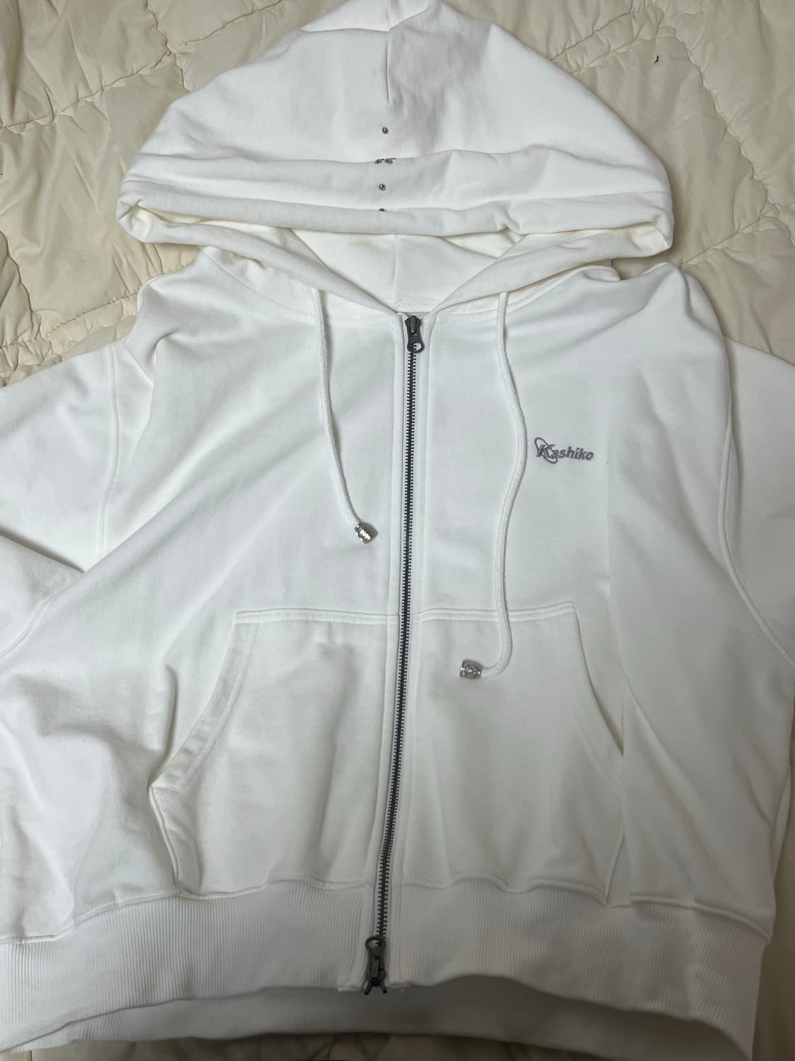 카시코 몽크 오버 후드집업 화이트 상품이미지4