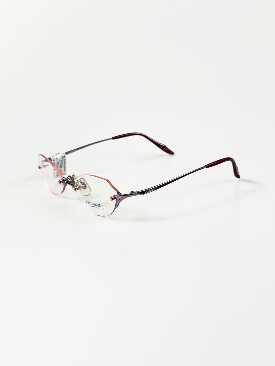 JUNKO SHIMADA 티타늄 무테 오벌 빈티지 틴트 안경 상품이미지3