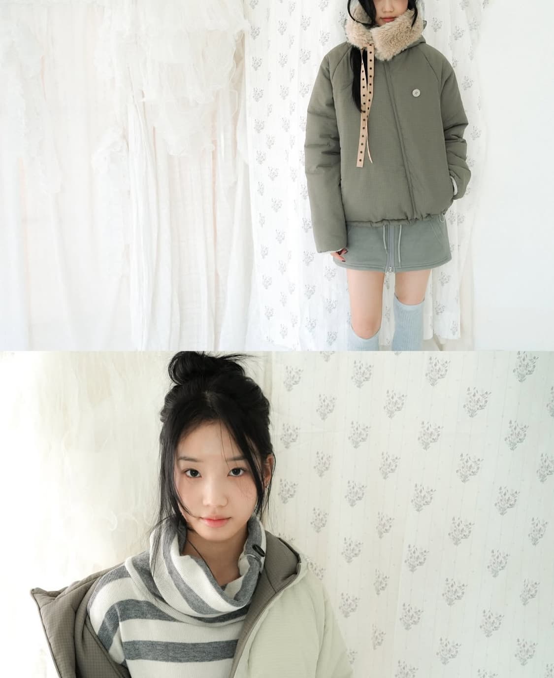 인앤양 리버시블 패딩 피스타치오 판매 상품이미지1