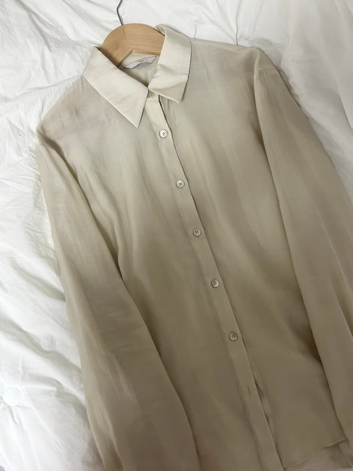 Ods 텐셀 실키 셔츠 크림베이지 상품이미지3