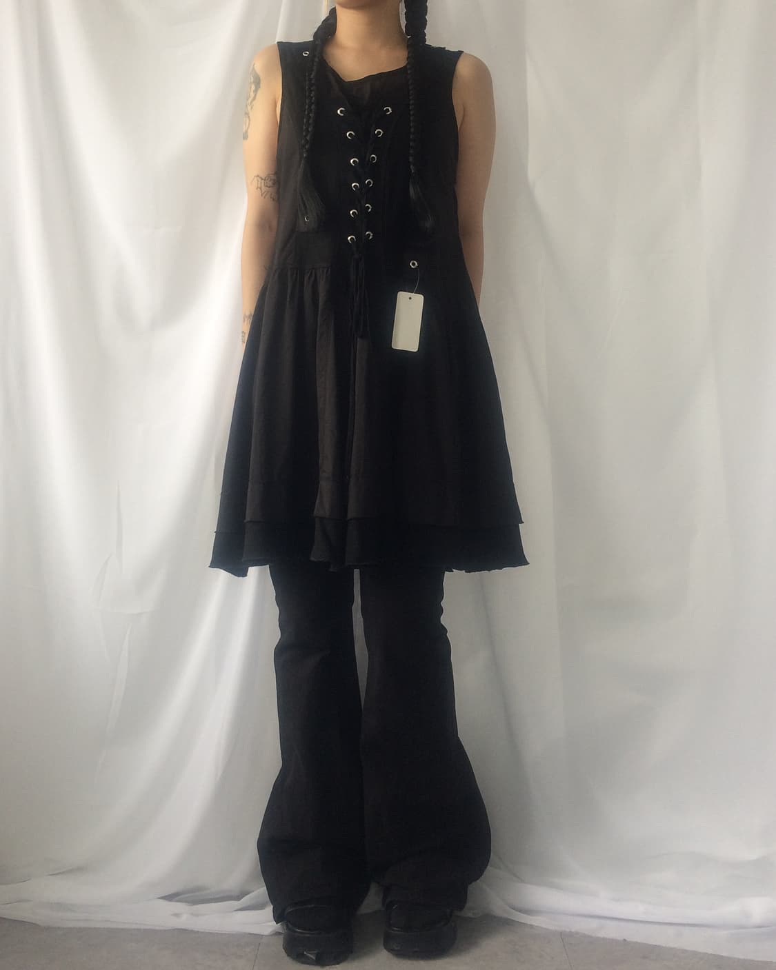 Lace up point sleeveless one piece 상품이미지1