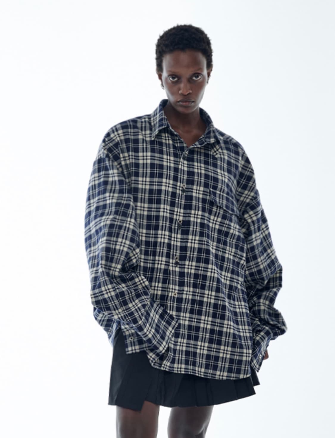 콰스 레트로 체크셔츠 M 사이즈 판매 상품이미지1