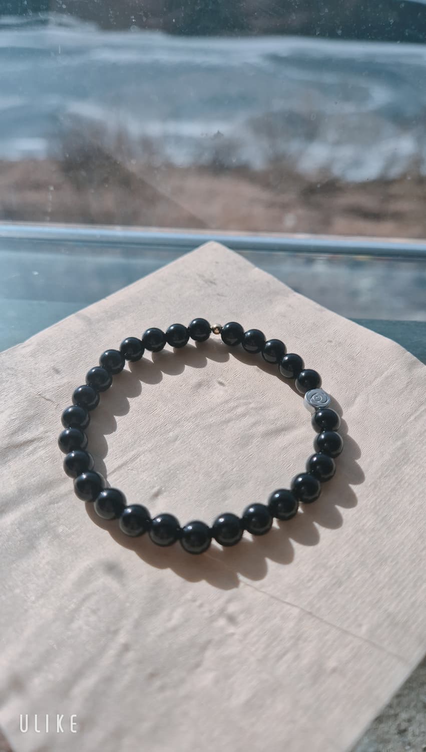 천연 오닉스 & 14k 골드필드 & 장미포인트 팔찌 상품이미지3