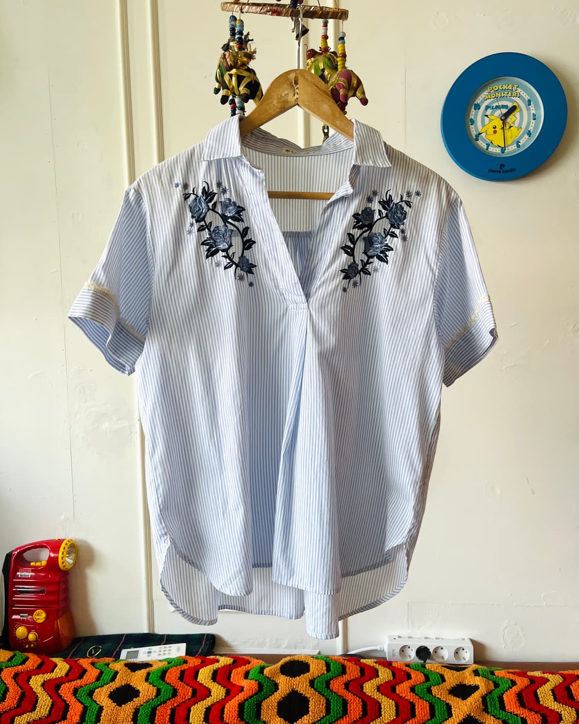 axes femme Floral Lace Detail 1/2 Shirt 상품이미지3