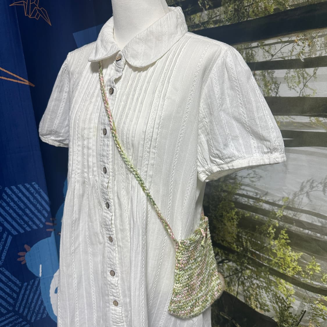 빈티지 화이트 홍콩 블라우스 원피스 둥근 카라 상품이미지4