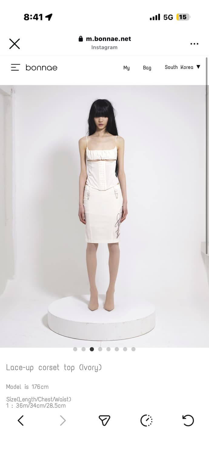 Bonnae Lace-up corset top (vory) 상품이미지1