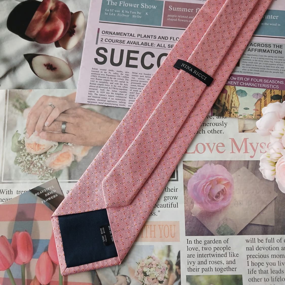 니나리치 실크 핑크 미니 패턴 넥타이 9.1cm A+등급 A19508
 상품이미지6