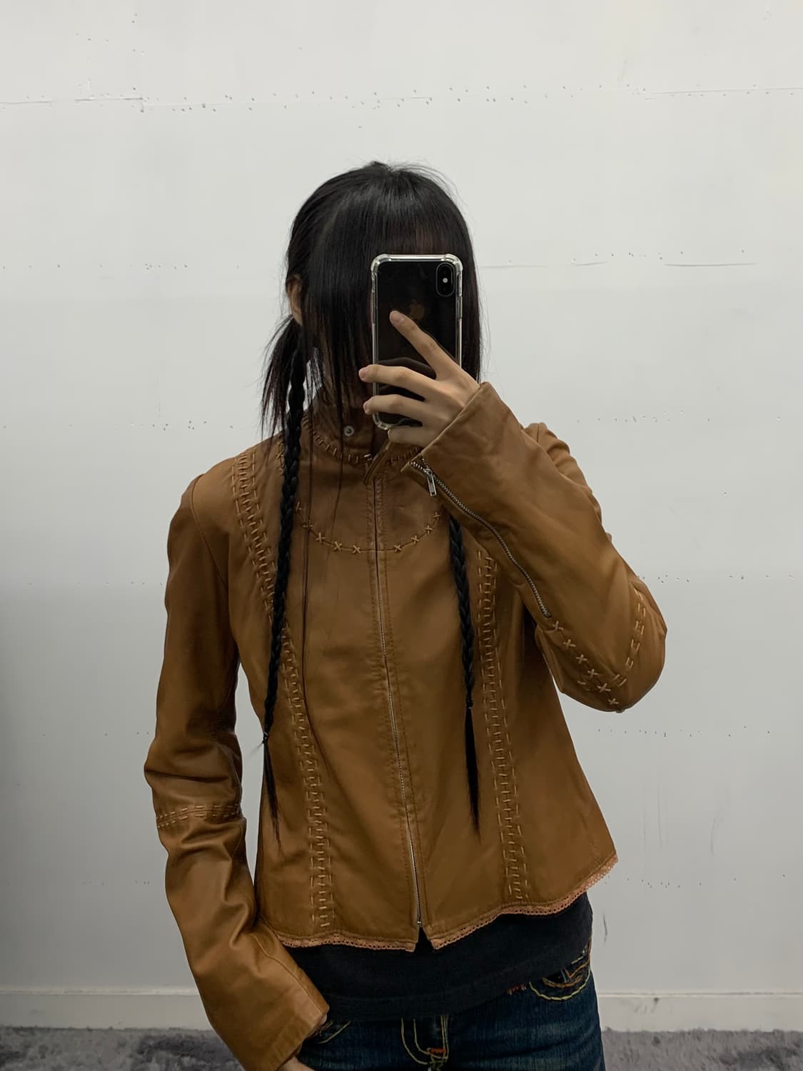 Vera pelle 웨스턴 스티치 레더자켓 상품이미지1