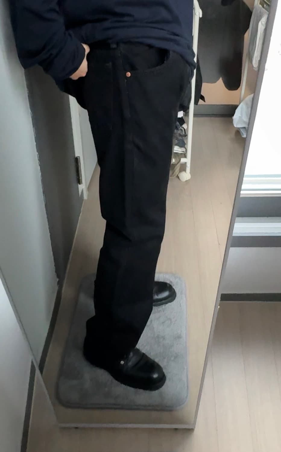 (34x32) 리바이스 517 부츠컷 블랙 데님 블랙진 상품이미지1