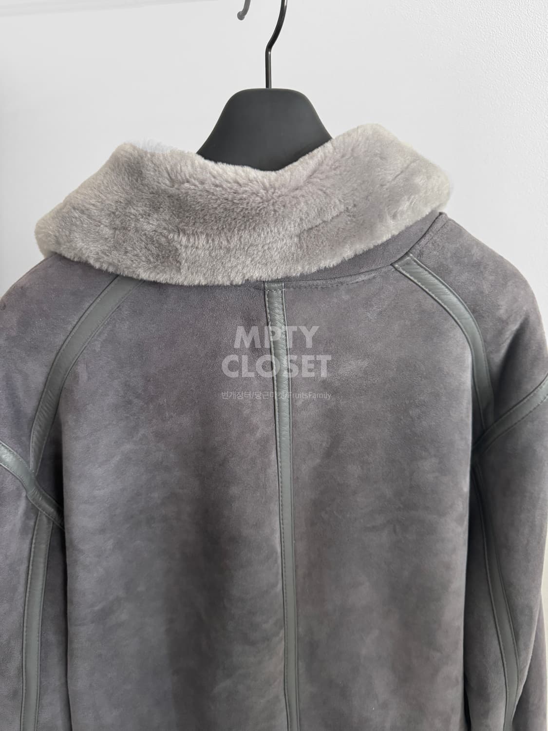 itleather 맞춤주문 에비에이터 무스탕 시어링 자켓 그레이 상품이미지4