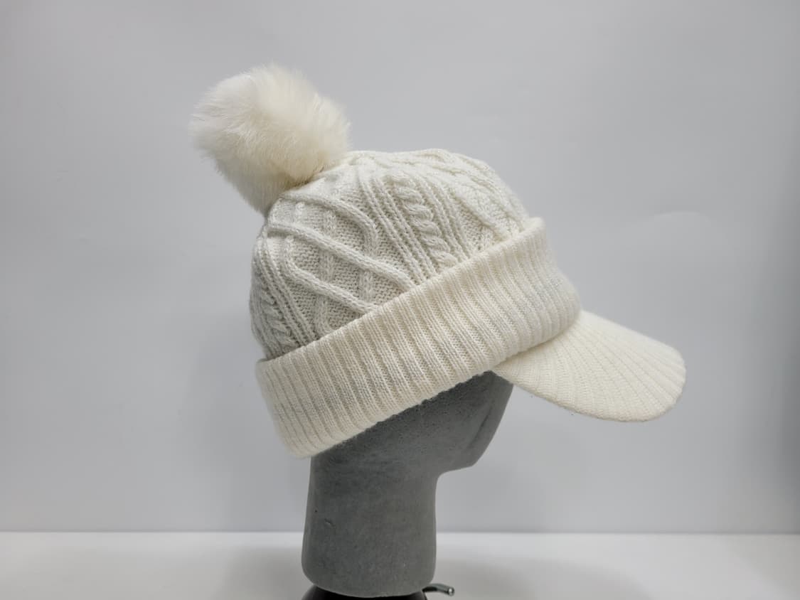 블랙앤화이트 울 니트 골프 모자 / FREE  상품이미지5