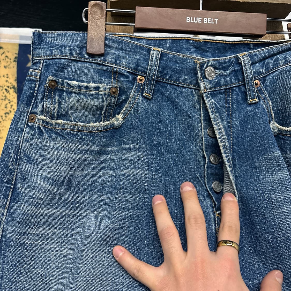 00s 리바이스 501 빈티지 페이딩 데미지 데님팬츠 N587 상품이미지5