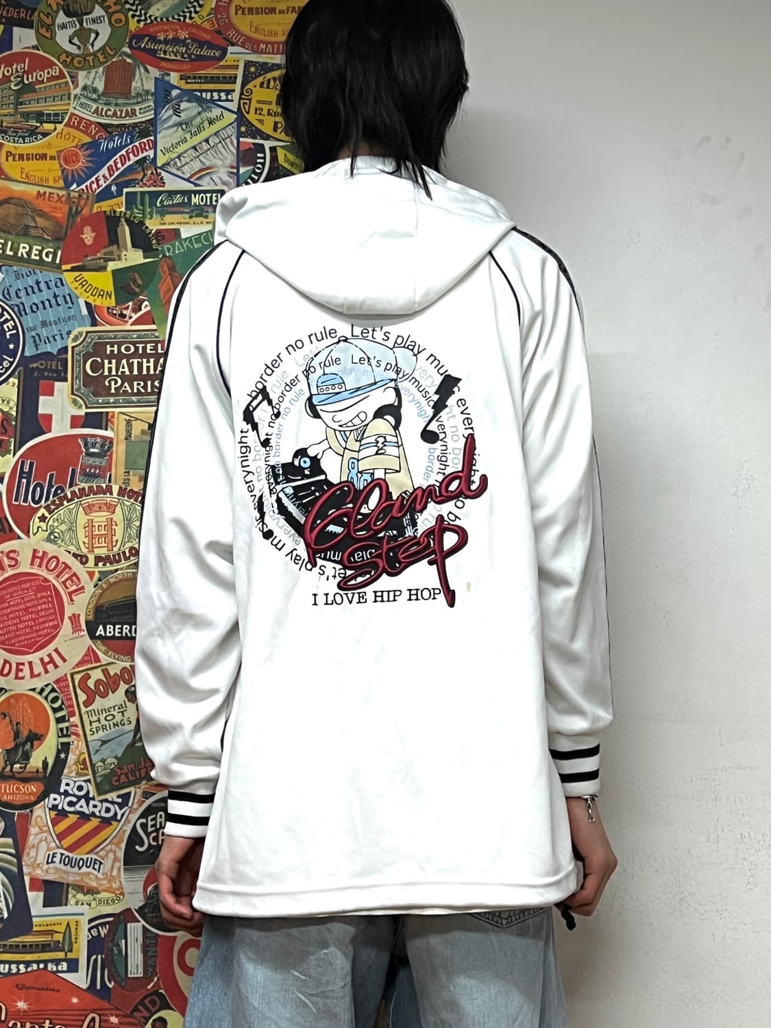 90s 빈티지 힙합 프린팅 올드스쿨 져지 후드 트랙탑 L 상품이미지1