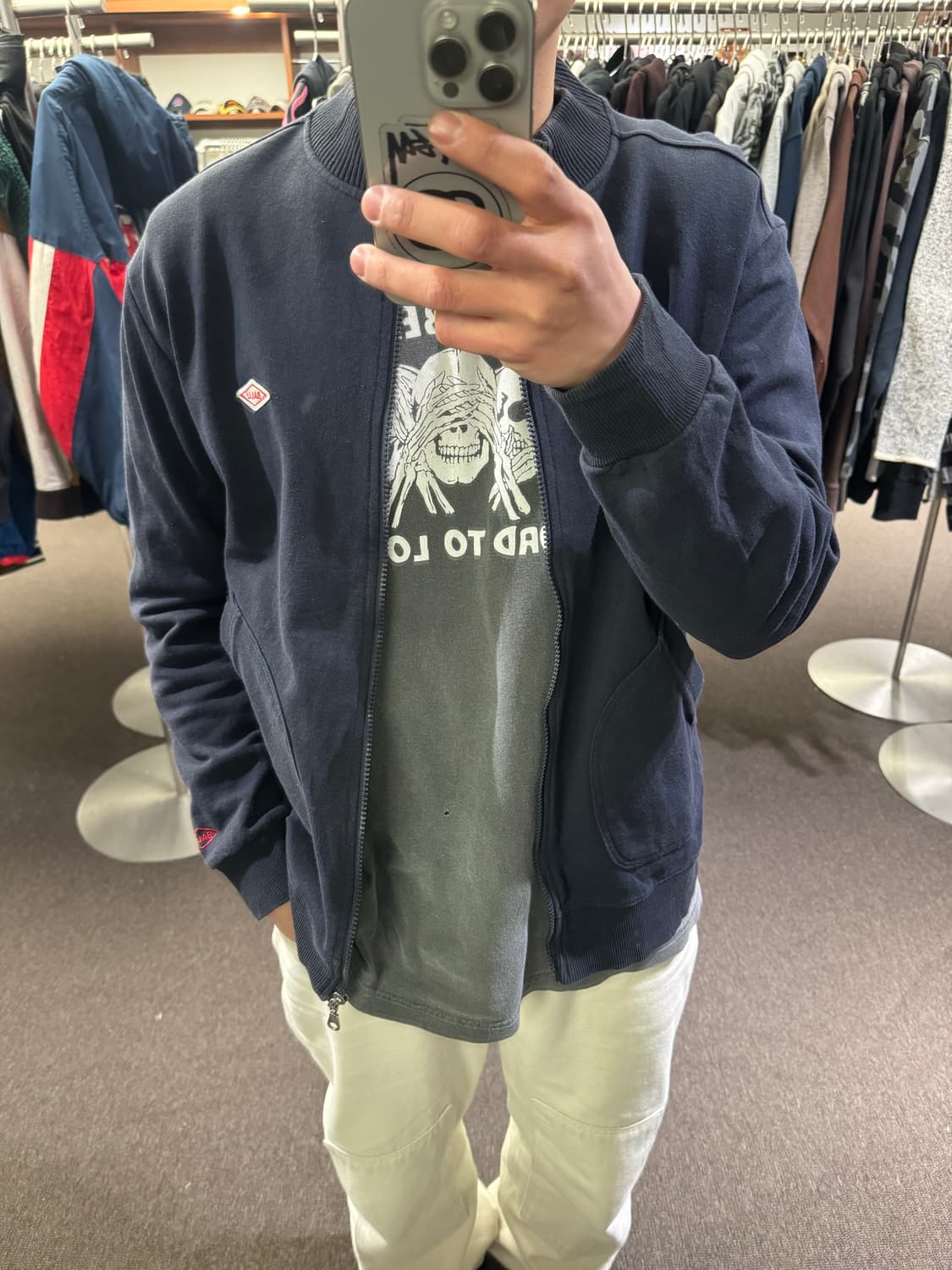 LL)BALL 빈티지 네이비 코튼 집업 자켓 상품이미지1