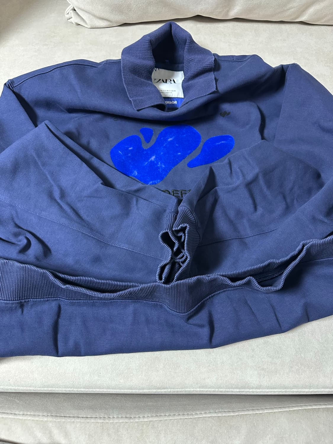 자라 x 아더에러 오버사이즈 폴로 셔츠 네이비 s-m 상품이미지5