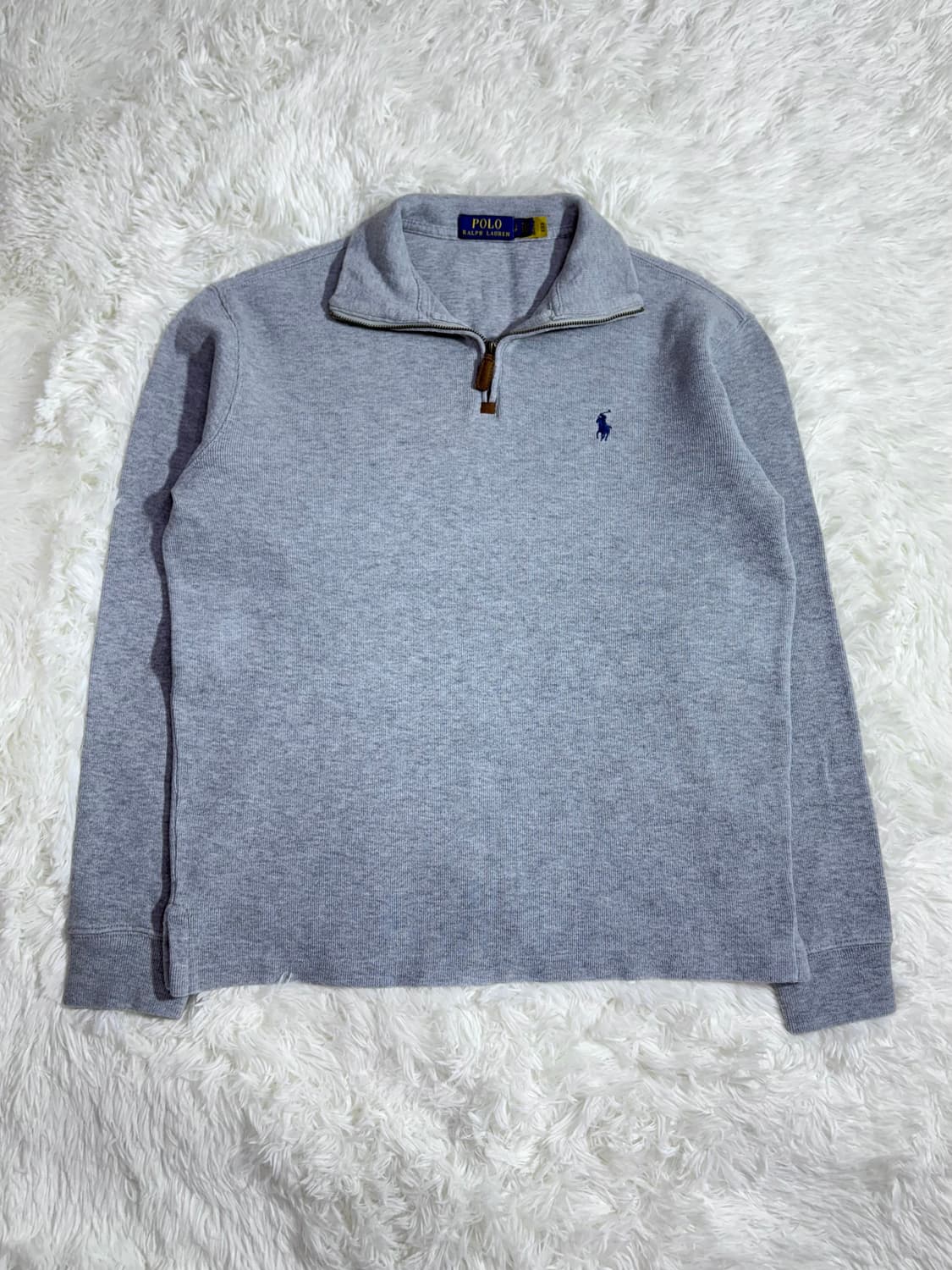 폴로 랄프로렌 QR 그레이 포니 반집업 니트  상품이미지4