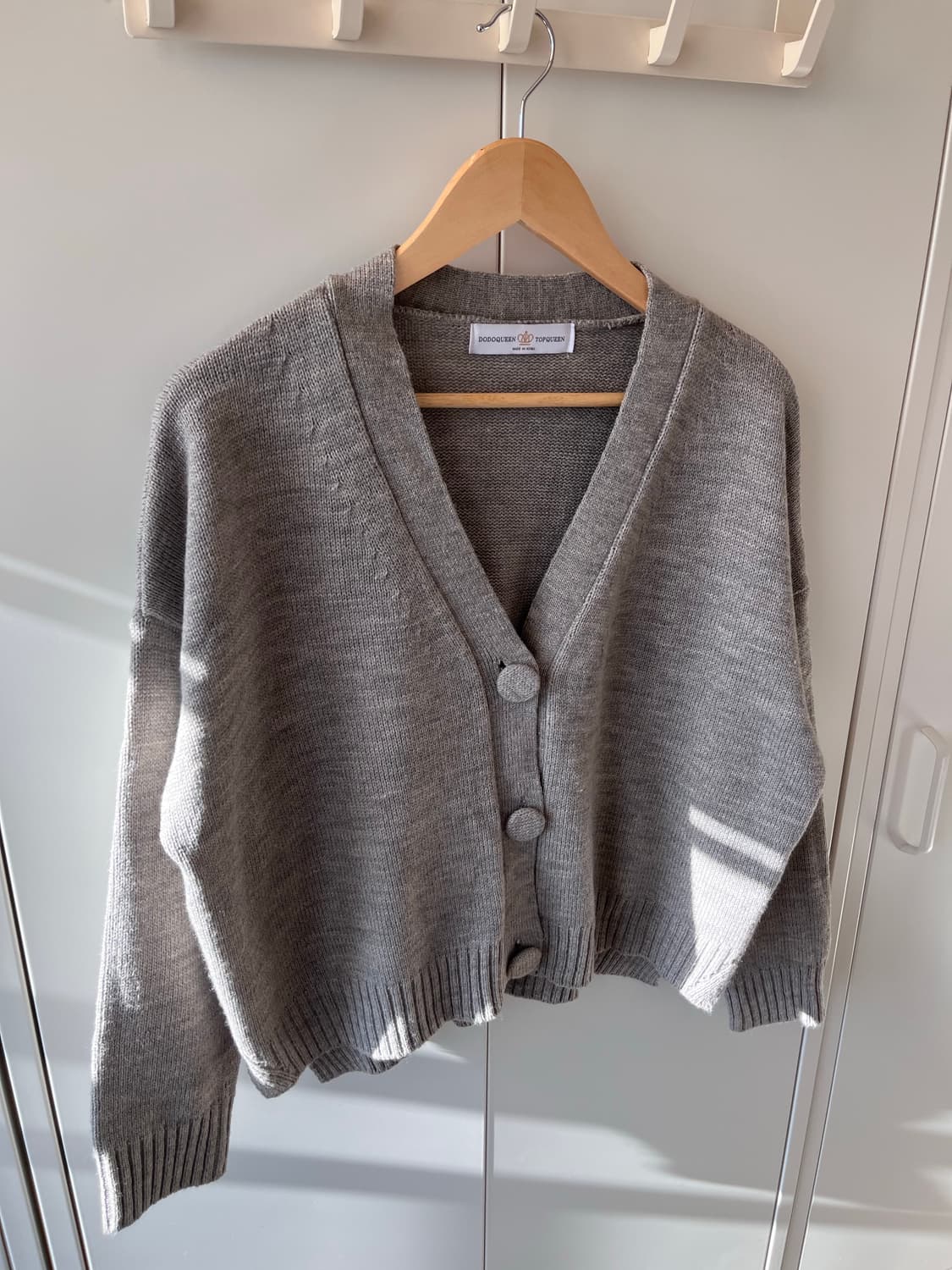 Dodoqueen 그레이 브이넥 니트 가디건 상품이미지6