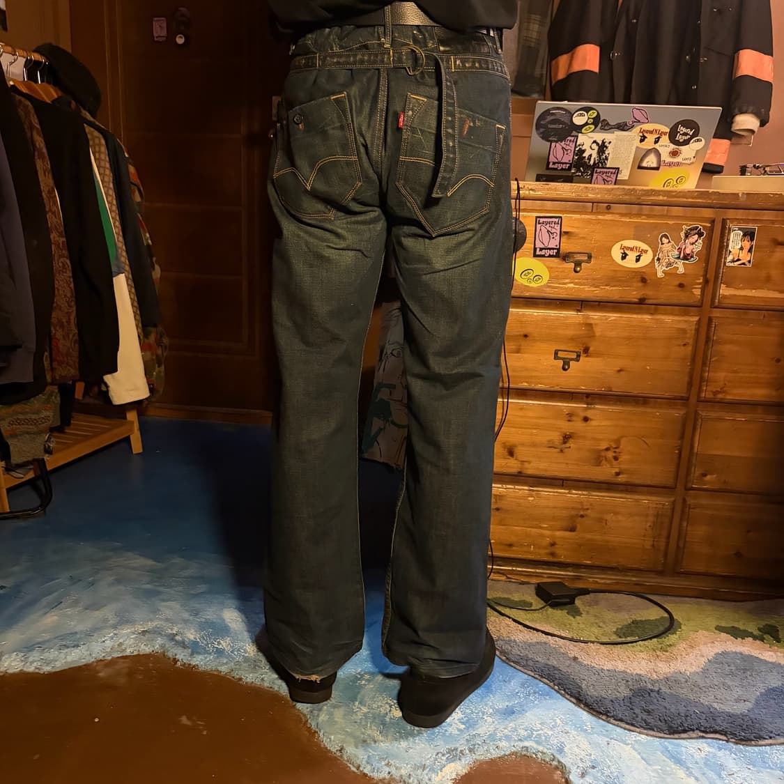 00S LEVI'S CINCH BACK WIDE DENIM PANTS 상품이미지7