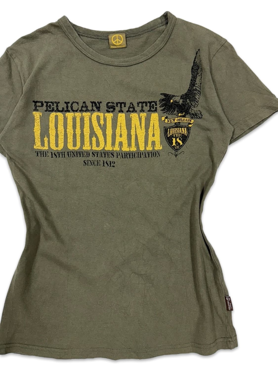 빈티지 Louisiana 카키 레터링 반팔티 상품이미지2