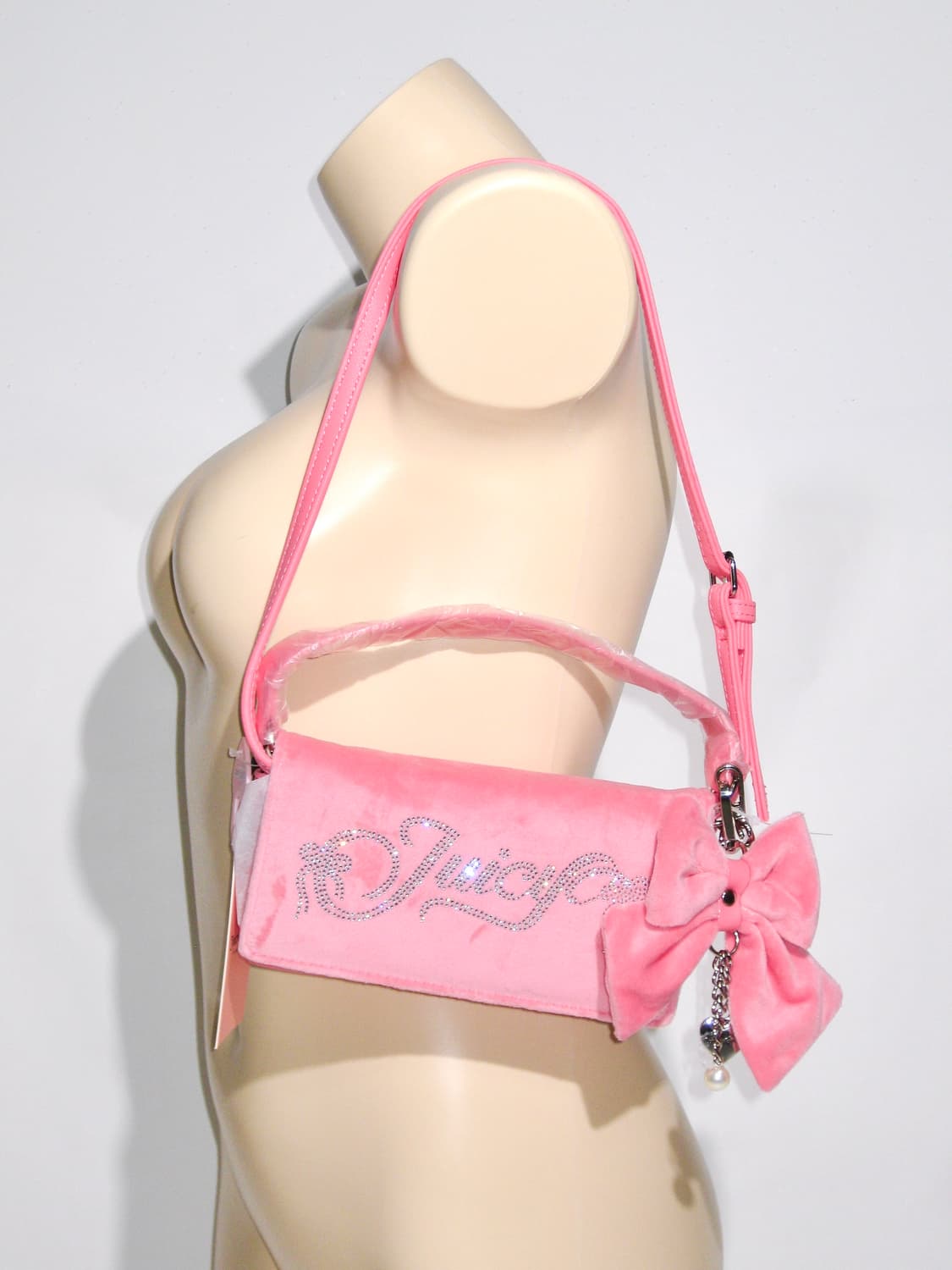 쥬시 꾸뛰르 리본챰🎀 핑크 벨로아 미니숄더백 / 갸루 히메갸루 상품이미지5