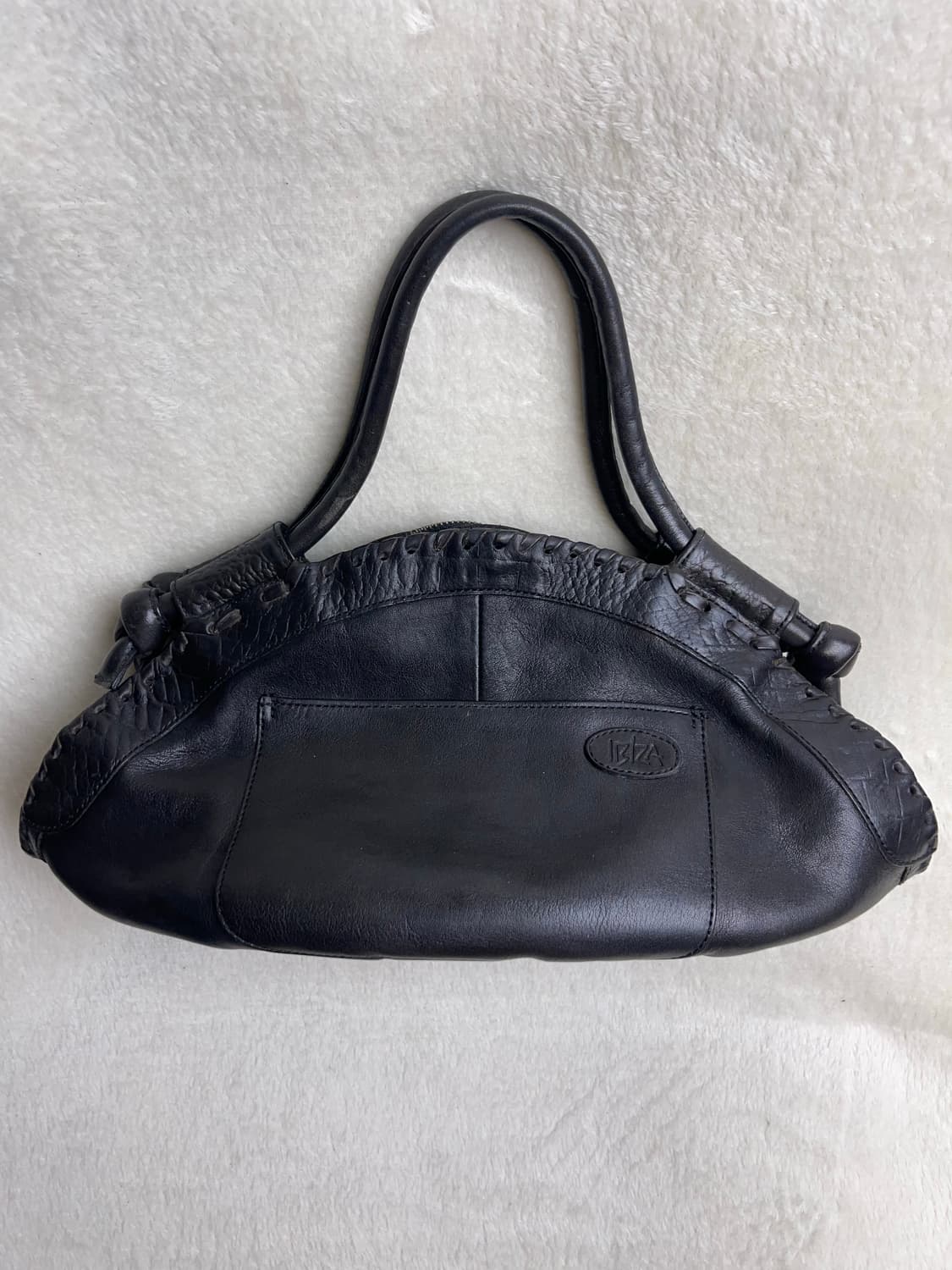 IBIZA 블랙 가죽 토트백 || 일본빈티지 상품이미지2