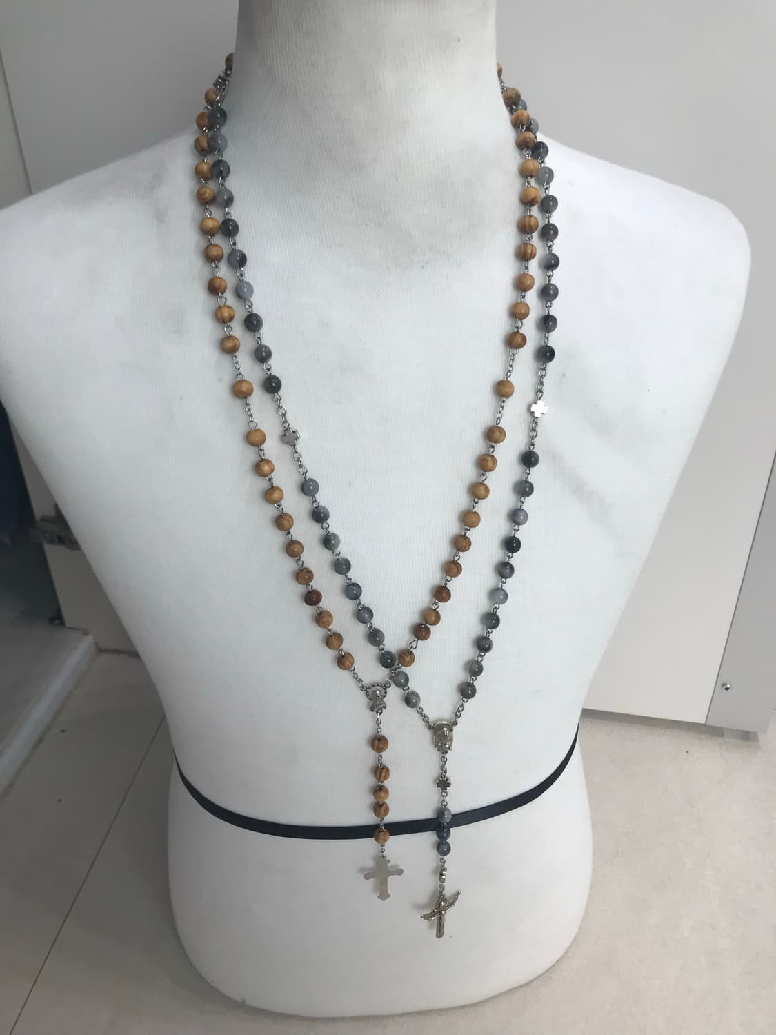 Vintage rosary cross pendant necklace 상품이미지7