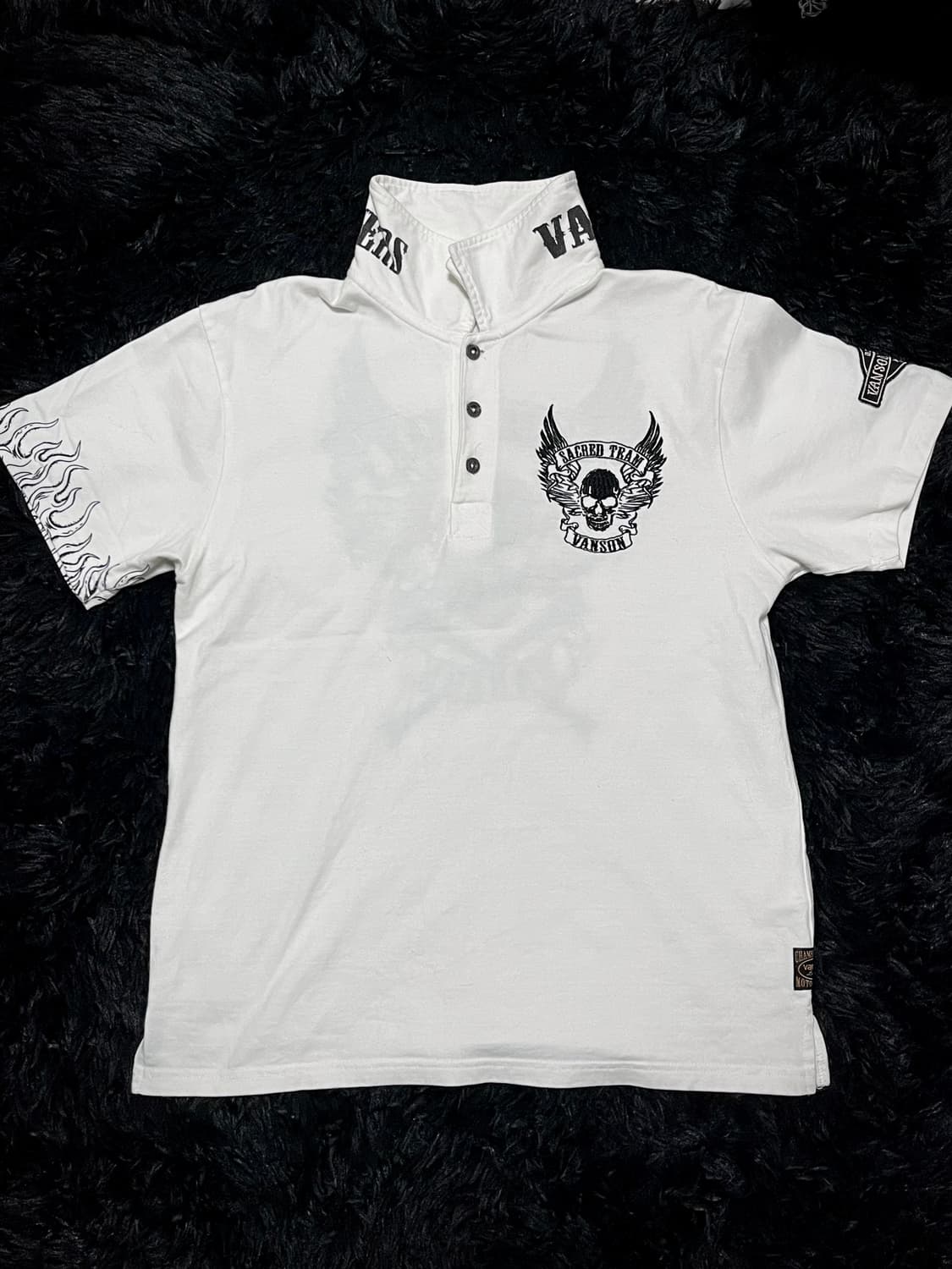 vanson 스컬 자수 카라 반팔 상품이미지4