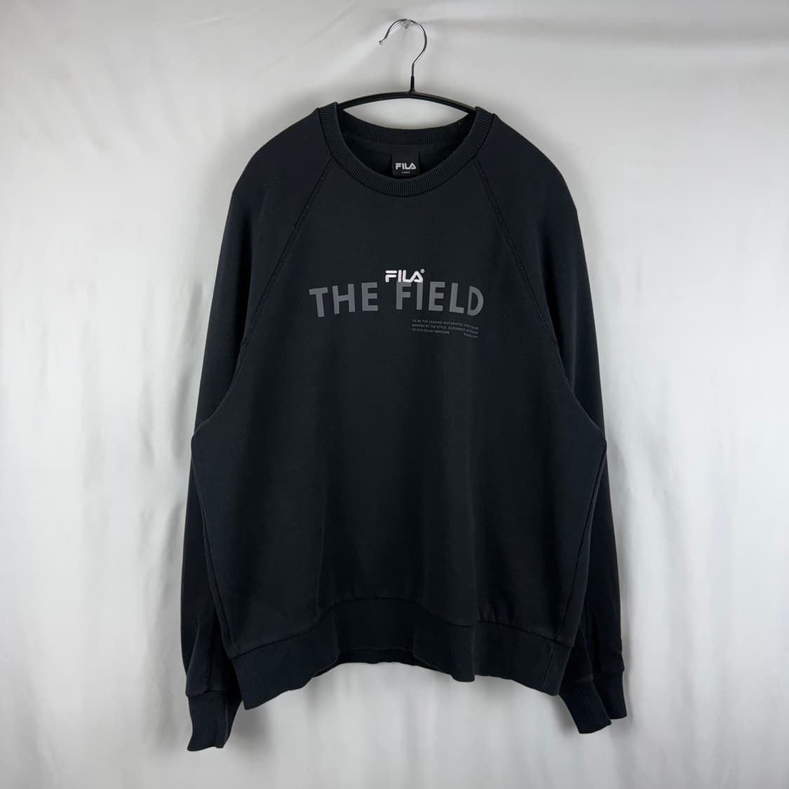 (L) 휠라 로고 기능성 맨투맨 블랙 상품이미지2