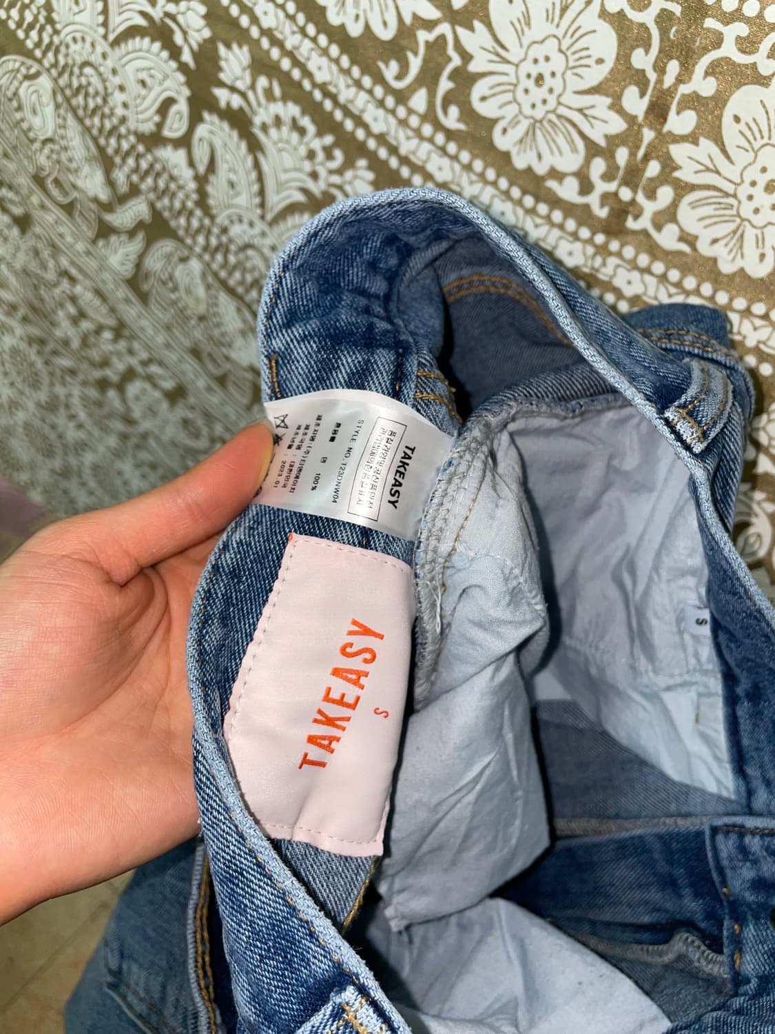 Takeasy 핀턱 와이드데님팬츠 상품이미지6