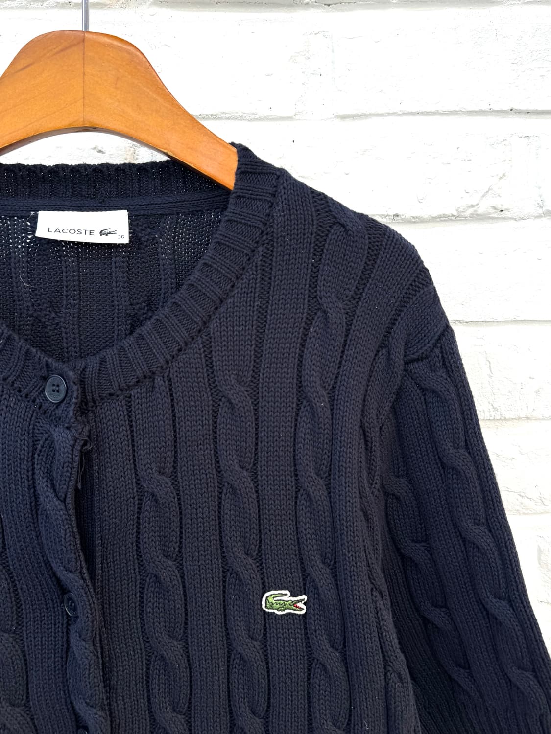 라코스테 네이비 반팔 니트 가디건  상품이미지4