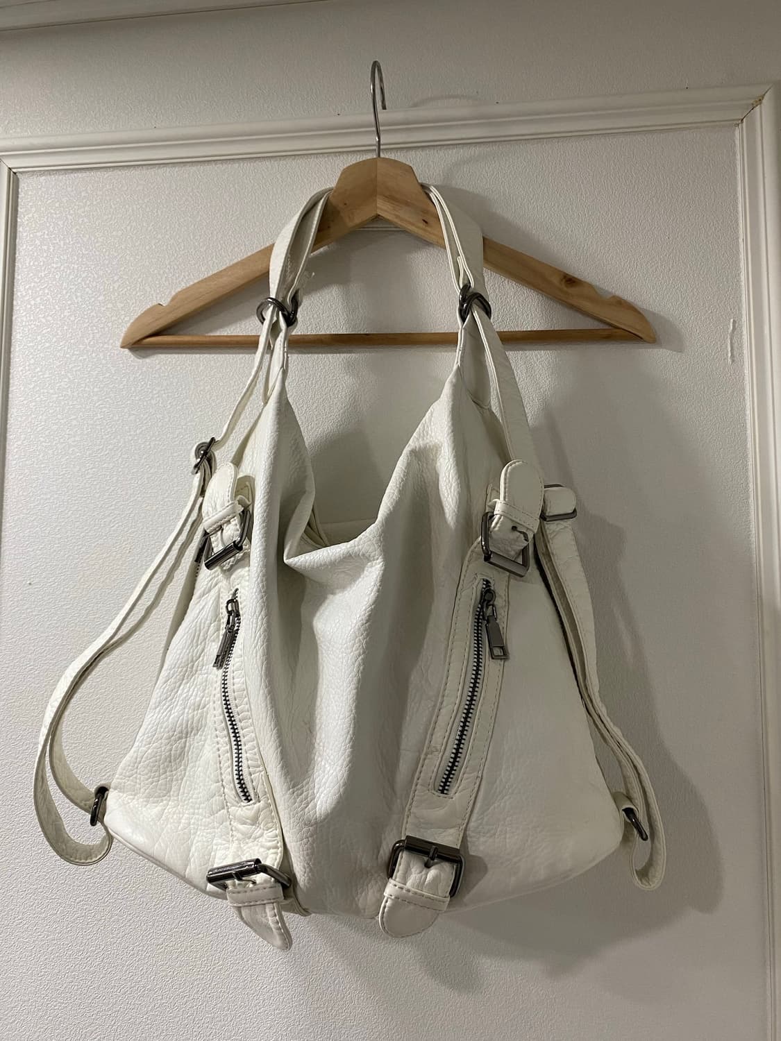 00’s Buckle&Zipper Detail White Leather  상품이미지2