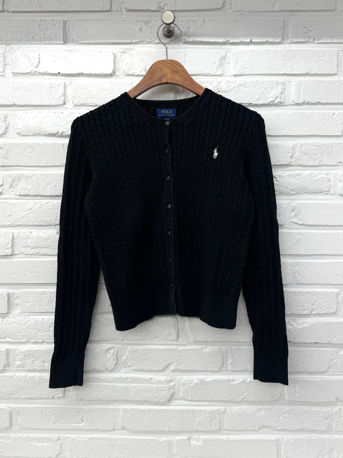 폴로 블랙 꽈베기 니트 가디건 상품이미지3