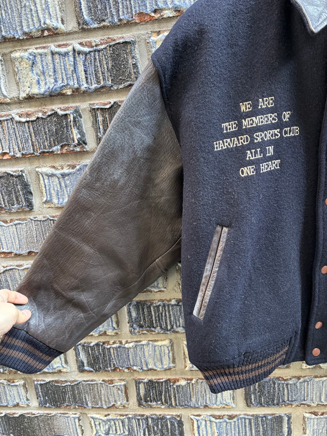 70s 하버드대학교 울레더 바시티자켓 상품이미지2