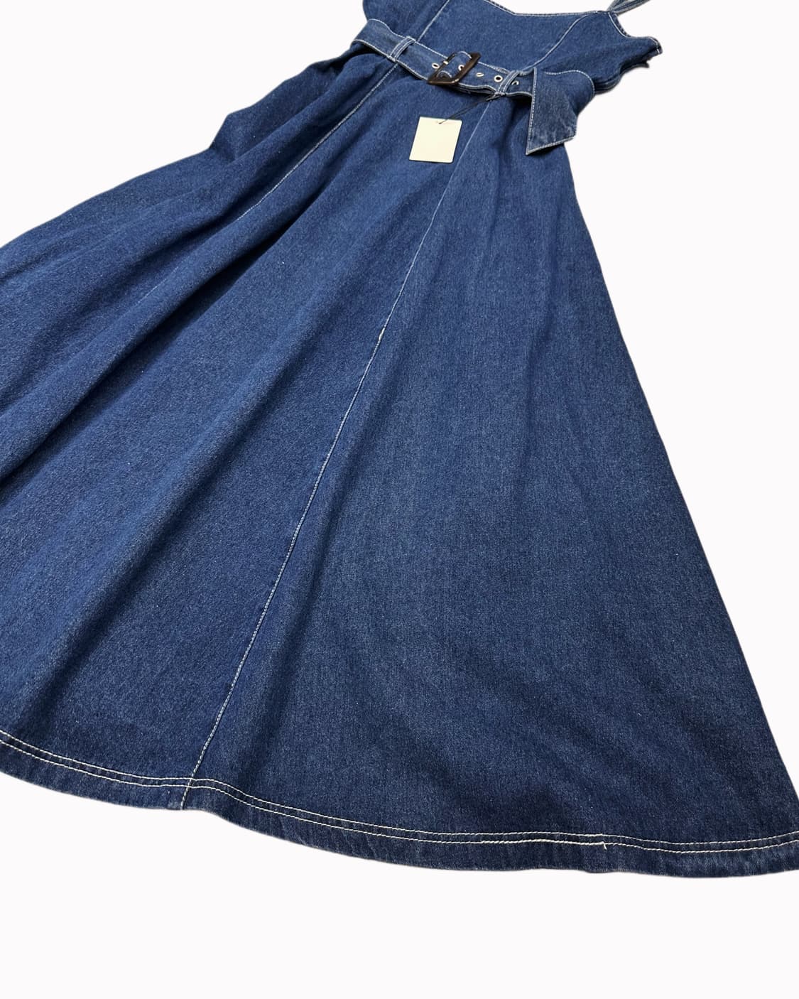 belted denim flare dress 상품이미지3